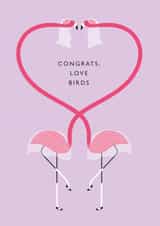Flamingo card -Gay Wedding Card - Congrats, Love Birds created by Betiobca