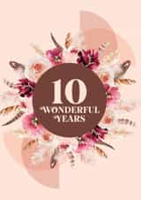 10 years wedding anniversary card created by Blush & Blossom 
