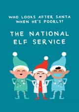 The National Elf Service - NHS - Doctor - Santa - Elf - Who Looks After Santa When Hes Poorly - Christmas Card created by Fifi Designs