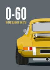 60th Birthday Card Classic Porsche 911 created by Diva Doodle Designs