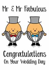Mr & Mr Fabulous Gay Wedding Day - Congratulations Card - Civil Ceremony - LGBT created by Knick Knack Crafts