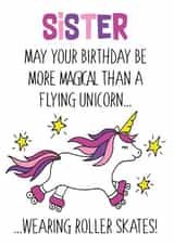 Funny Unicorn Birthday Card For Sister created by Knick Knack Crafts