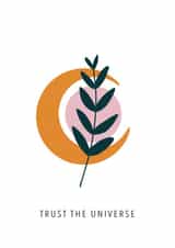 Trust The Universe positive affirmation card created by Frankie Rose Illustration
