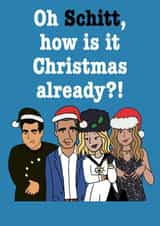 Funny Schitt's Creek Inpired Christmas card created by Karentoons