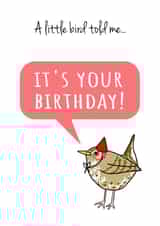 A Little Bird Told Me Birthday Card created by Send Salutations