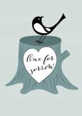 One for Sorrow - Condolence card created by Willow and Ink