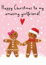 Amazing Girlfriend - Gingerbread - Christmas Card - Girlfriend - Cute - Gingerbread Couple - Christmas Card created by Amy Florence Design