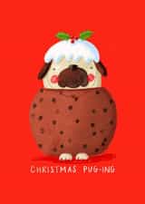 Christmas Pug-ing card created by Nicola Watson