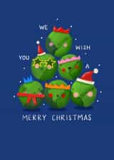 Cute - Christmas Sprouts - We Wish You A Merry Christmas - Carol Singing - Merry Christmas Card created by Nicola Watson