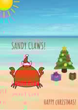 Sandy Claws Christmas Card created by Sand and Seagull