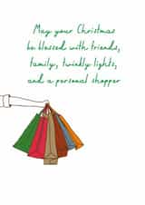 Personal Shopper, humorous Christmas card created by Urban Collie