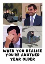 When You Realise You’re Another Year Older The Office Micheal Scott Sad created by Pink Peach Cards
