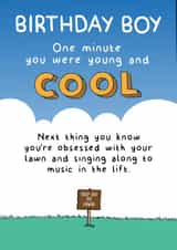 One Minute You Were Cool created by Liverpool Card Studio