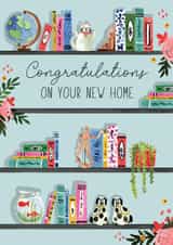 Classic New Home Card - Book Shelf - Congratulations On Your New Home created by Making Meadows Ltd