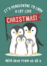 Penguin Christmas Wishes from Us All created by Wink Design - Michelle Roberts
