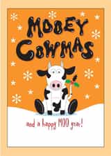 Cute cow Christmas greetings created by Wicked Poppy Designs