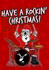 Have A Rockin' Christmas, Santa Playing Drums created by Doodle Rob