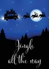 Jingle all the way campervan christmas card created by Teri Creative