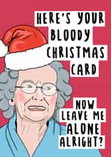 Doris - Gavin and Stacey - Wife - Leave Me Alone - Quote - Grumpy - TV - Humour - Christmas Card created by Bubble&Cheek