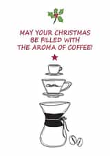 Coffee lovers Christmas card created by Wicked Poppy Designs