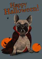 Happy Halloween French Bulldog Frenchie Card created by Babybluesnowflake