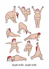 Jingle bells cheeky santa card created by Laura Sadler