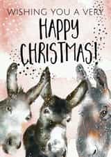 Donkey themed Christmas Card created by Jo Scott Art