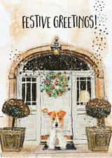 Festive Greetings Dog card created by Jo Scott Art
