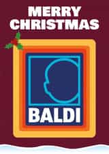 Cheeky - Funny - Merry Christmas Baldi - Aldi - Pun - Bald Joke - Merry Christmas Card created by Heeby Jeeby's