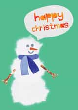 Happy Christmas smiley snowman card created by Eden Fay