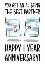 Paper 1 Year Anniversary A6 Card created by TeePee Creations