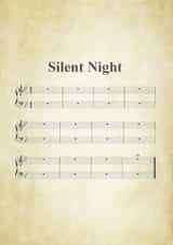 Traditional - Music - Music Sheet - Funny - Joke - Silent Night - Christmas Carol - Hymn Sheet - Christmas Card created by Pottsy Prints