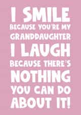 Funny happy birthday greeting card to granddaughter from grandma granddad created by Naomi Park