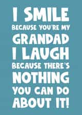 Happy birthday grandad Father’s Day funny smile laugh created by Naomi Park