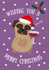 Fun pug Christmas card created by Puggy Designs