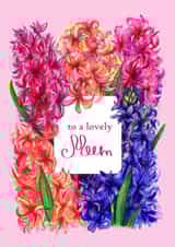 Happy mother's day card for mom with hyacinths created by Katycharm