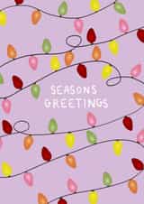 Seasons Greetings Fairy Lights Christmas Holiday Card created by Marie Wilkinson