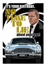 JAMES BOND DB5 BIRTHDAY CARD created by RetroMotion Artwork