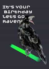 The Raving Raven Bird Birthday Card created by Holly.Ruanne.Draws