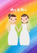 Mrs & Mrs - Cute rainbow wedding card created by Made by Betty
