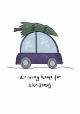 Driving Home for Christmas Card 1001 created by Illustrate by Elfums
