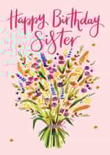 Pretty floral Happy Birthday Sister card created by Making Meadows Ltd