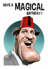 Tommy Cooper happy birthday card created by Richard Farrell