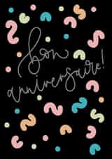 Bon Anniversaire birthday greeting card created by Kayleigh Tarrant