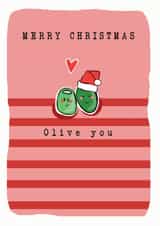 CUTE OLIVE CHRISTMAS CARD created by Leebee Designs