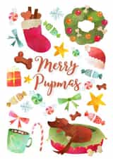Watercolour Christmas Dog Lover 'Merry Pupmas' Card created by Littlest Comforts