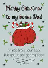 Funny - Rude - Balls - Ball Sack - Sack - Pun - Rhyme - Step Dad - Step Father - Bonus Dad - Christmas Card created by Fern Furness