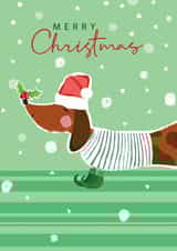 SAUSAGE DOG CHRISTMAS GREETINGS CARD created by Leebee Designs