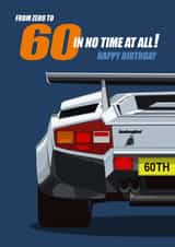 60TH BIRTHDAY SUPERCAR CARD. created by RetroMotion Artwork