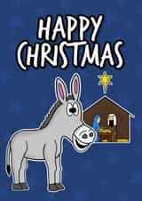 Christmas Donkey Cute Nativity Card created by Doodle Rob